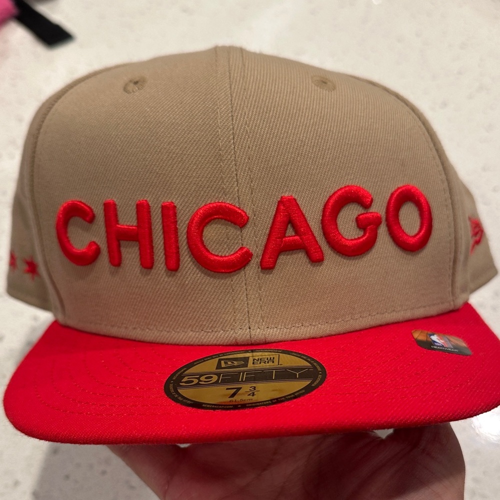 New Era Tan and Red Chicago Hat